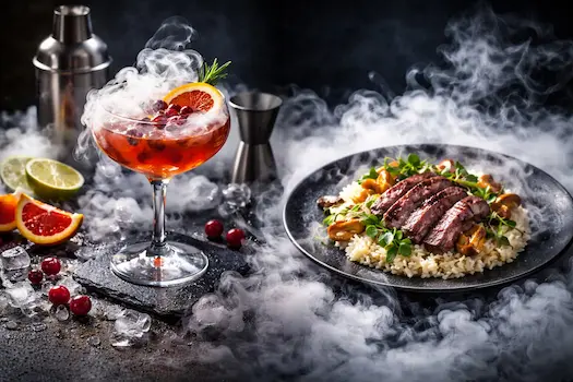 Glace carbonique restauration cocktail brume Maroc